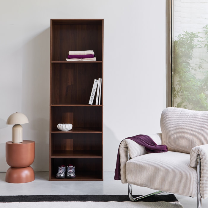 Module dressing décor bois 5 étagères NEPAL