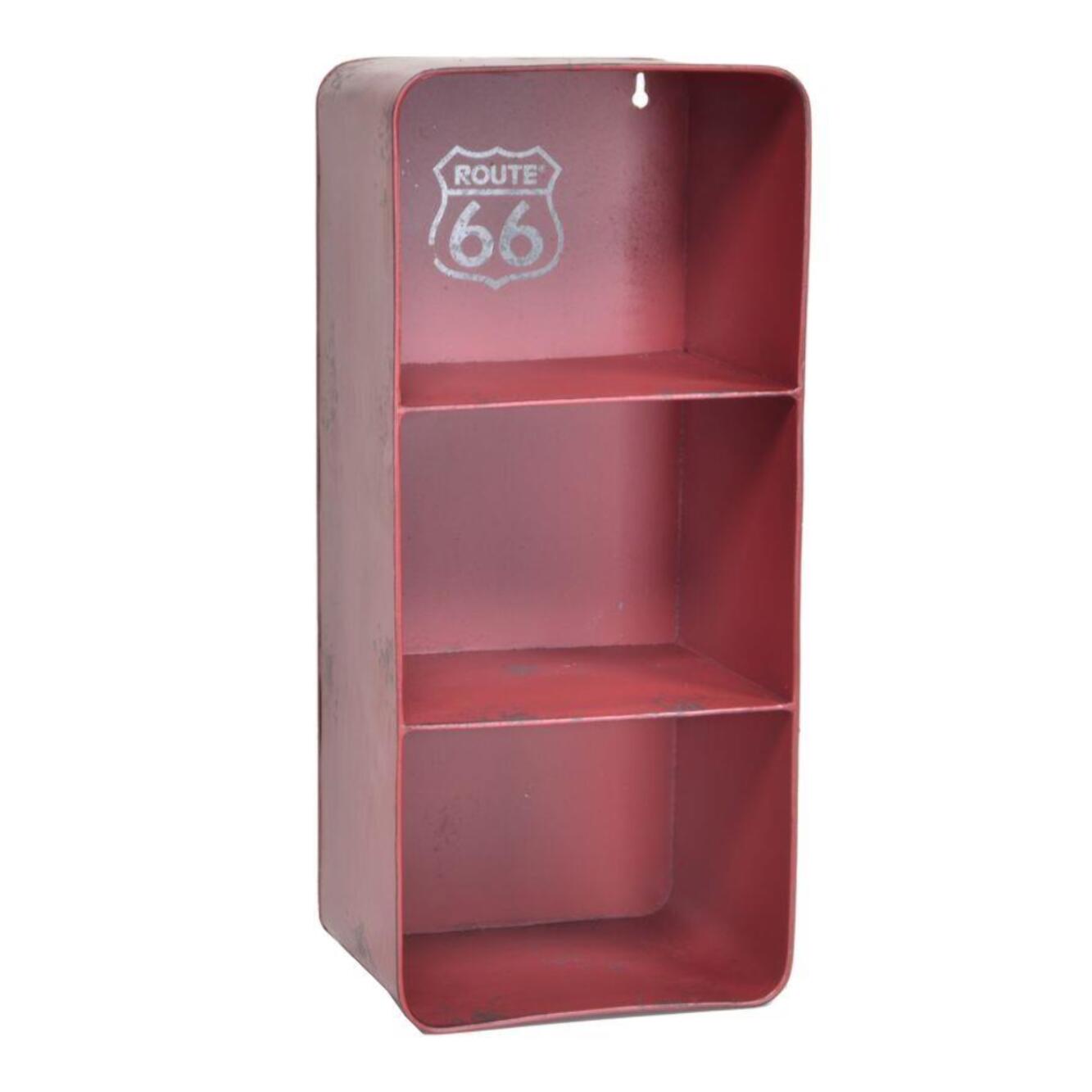 Mensola in metallo Bristol rosso 3 piani rettangolare cm19,5x15h44,5