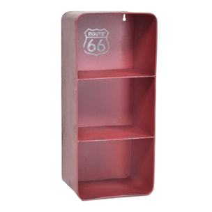 Mensola in metallo Bristol rosso 3 piani rettangolare cm19,5x15h44,5