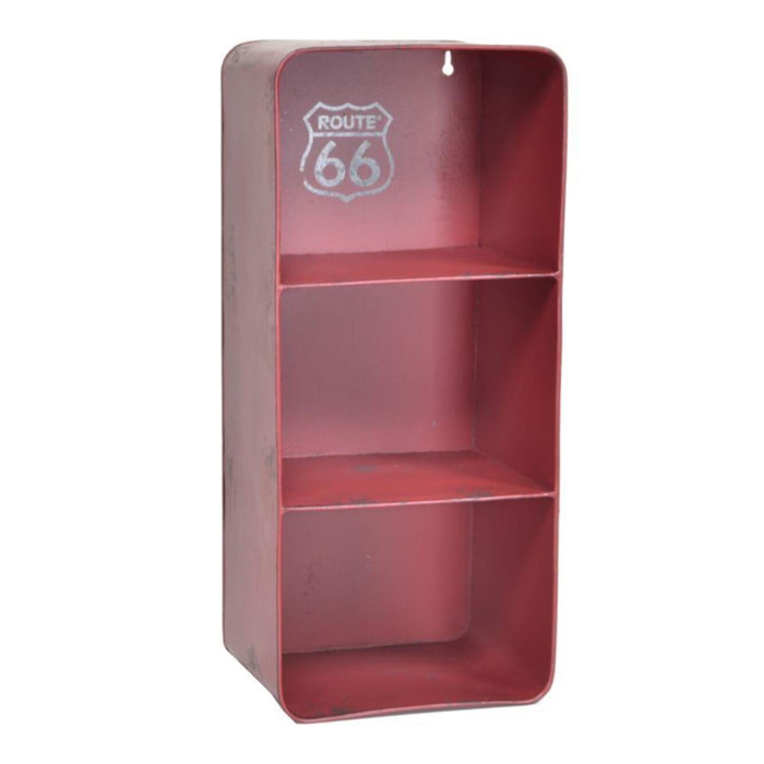 Mensola in metallo Bristol rosso 3 piani rettangolare cm19,5x15h44,5