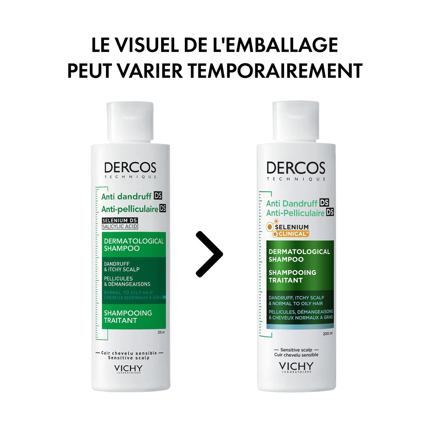 Dercos - Shampooing Traitant Pellicules & Démangeaisons Cheveux Normaux à Gras