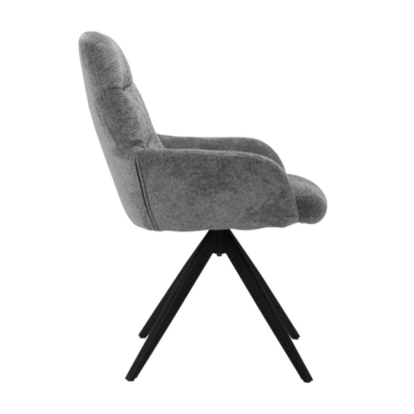 Chaise rotative 360 avec accoudoirs et pieds métal - 2 coloris - OSMAN