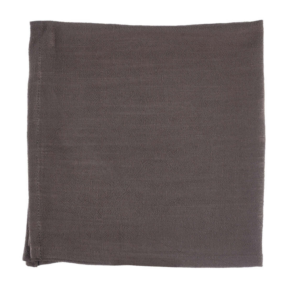 Serviette de table - 6 pièces - Lin et coton chocolat