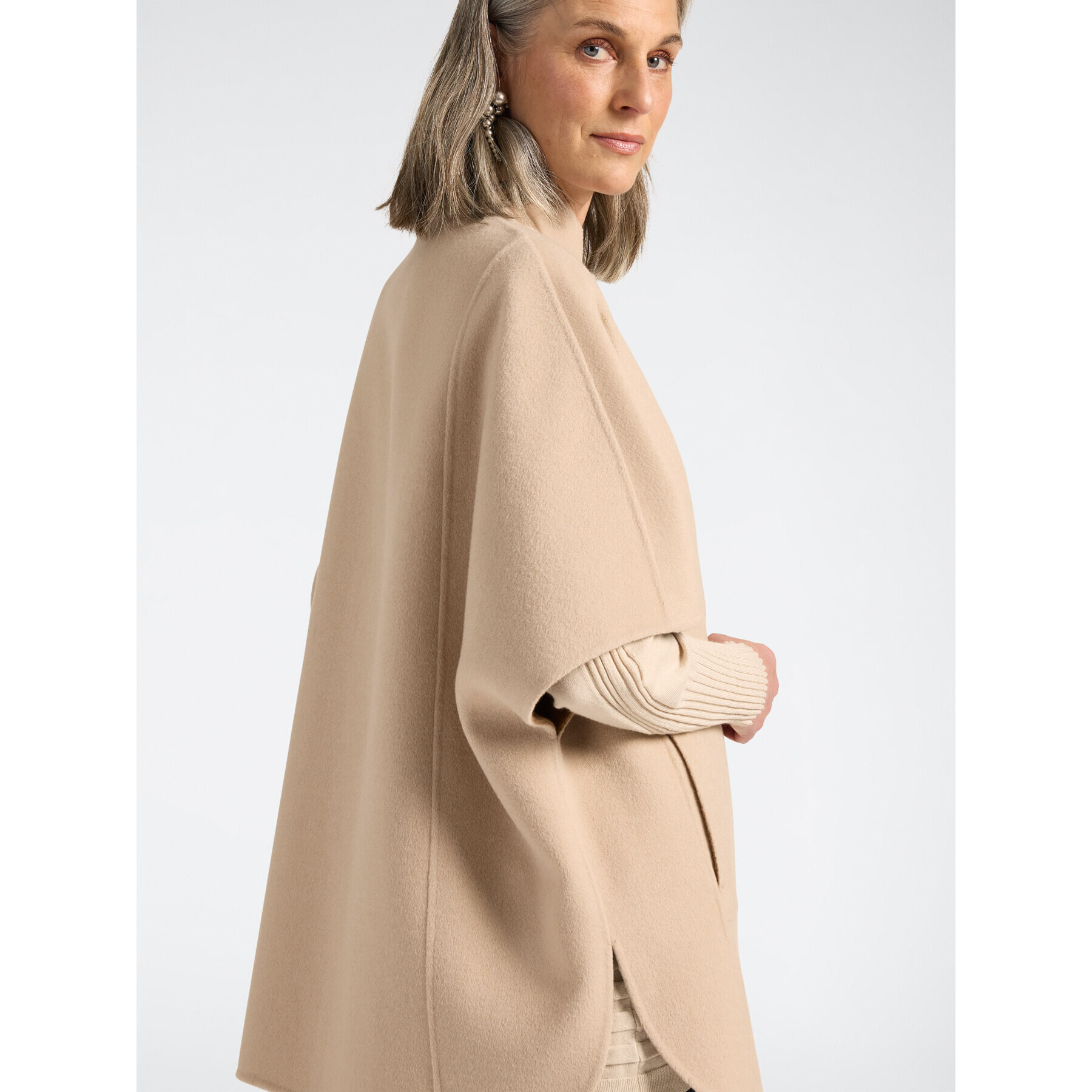Elena Mirò - Cappa in double misto lana - Beige