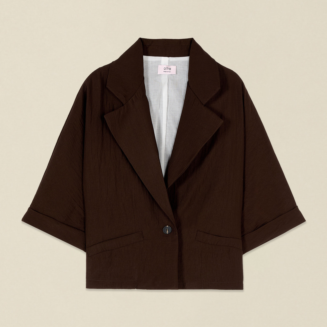 Oltre - Blazer cropped con maniche corte - Marrone