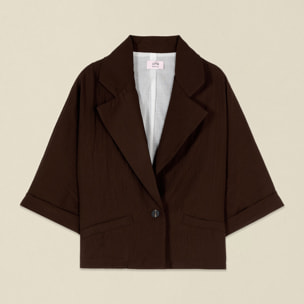 Oltre - Blazer cropped con maniche corte - Marrone