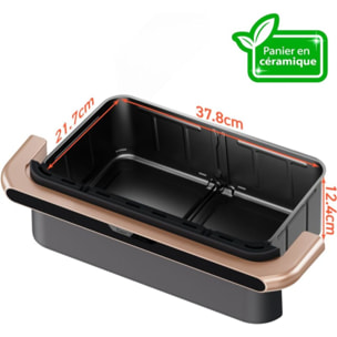 Friteuse sans huile COSORI Twinfry Pro Ceramic KAAPAFCSSEU0204A, 10 L, 4 résistances, panier céramique