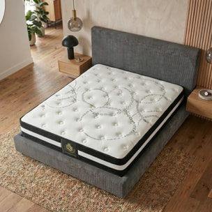Matelas Excellence | 30 cm | Mémoire de forme et Ressorts ensachés | Réduit les points de pression | Soutien morphologique