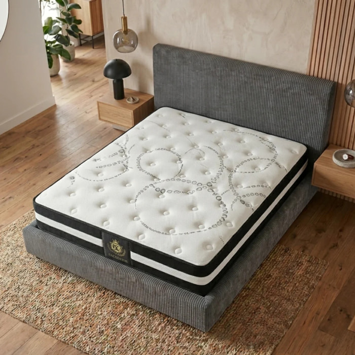 Matelas Excellence | 30 cm | Mémoire de forme et Ressorts ensachés | Réduit les points de pression | Soutien morphologique