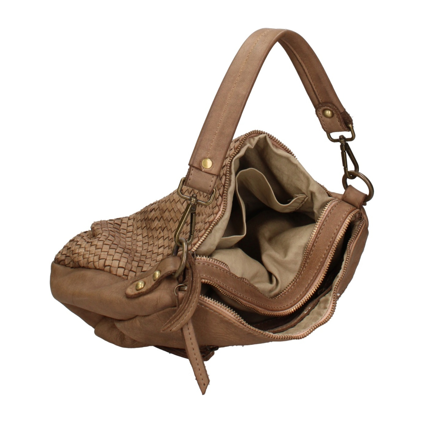 Borsa a spalla da donna - Modello Novella - Vera pelle - 31.0 x 18.0 x 12.0 cm