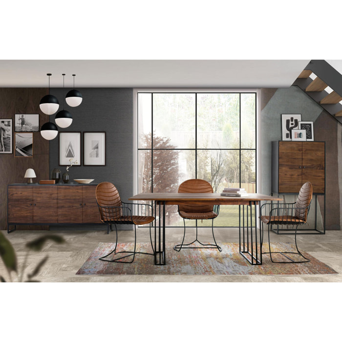 Alacena de Madera de Palisandro, Mango 80 Cm Estilo Rústico Moderno