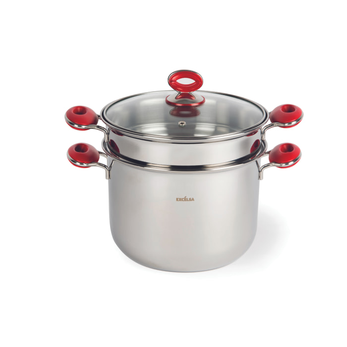 Cuocipasta 6 litri Excelsa – Cook Color, Acciaio Argentato