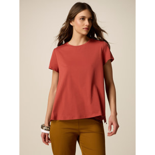 Oltre - T-shirt parte dietro in pizzo - Arancione