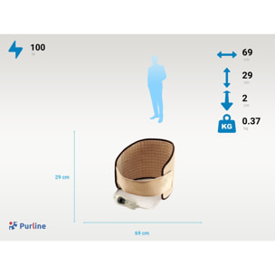 Almohadilla eléctrica para lumbares 100W beige 130x180cm WARMER BELT PURLINE
