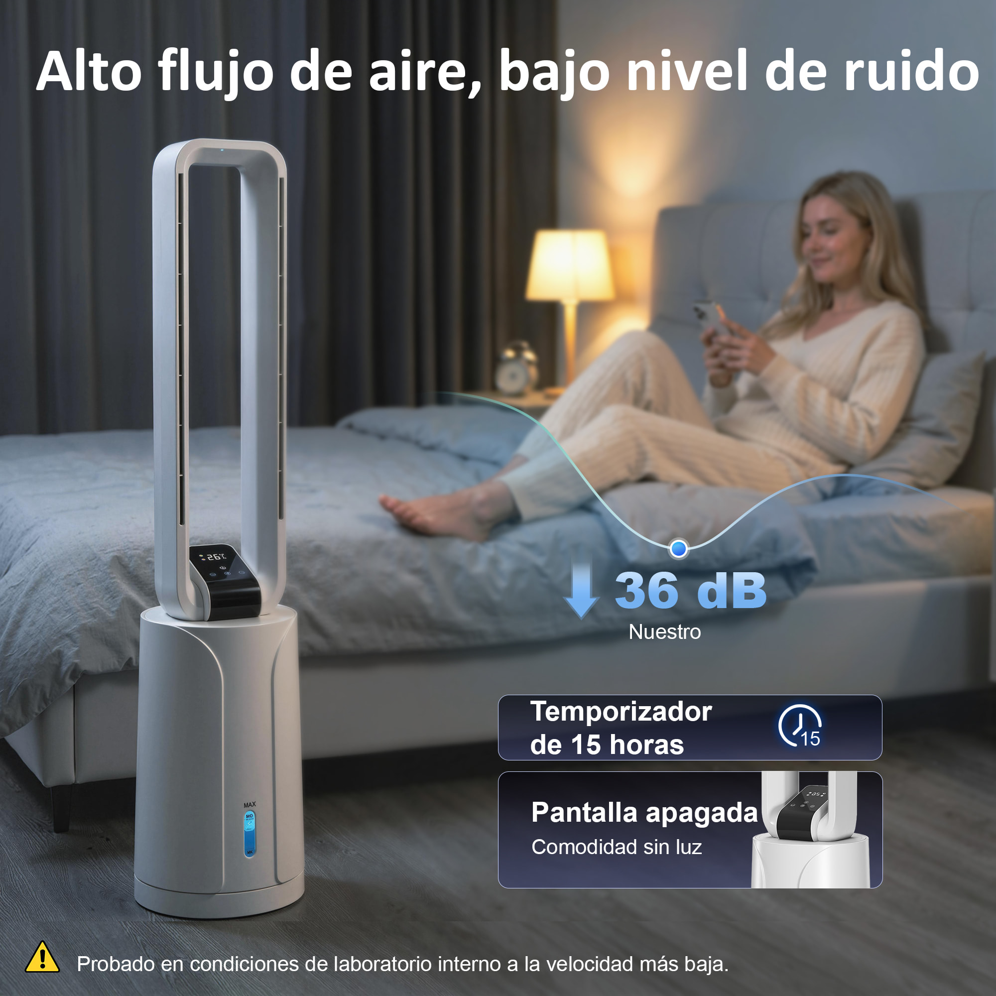 Climatizador Evaporativo 3 en 1 sin Aspas Enfriador de Aire 90 W Depósito de 1,7L Temporizador hasta 15H 3 Velocidades 4 Modos Oscilación 70° Mando a Distancia Cajas de Hielo para Hogar Blanco