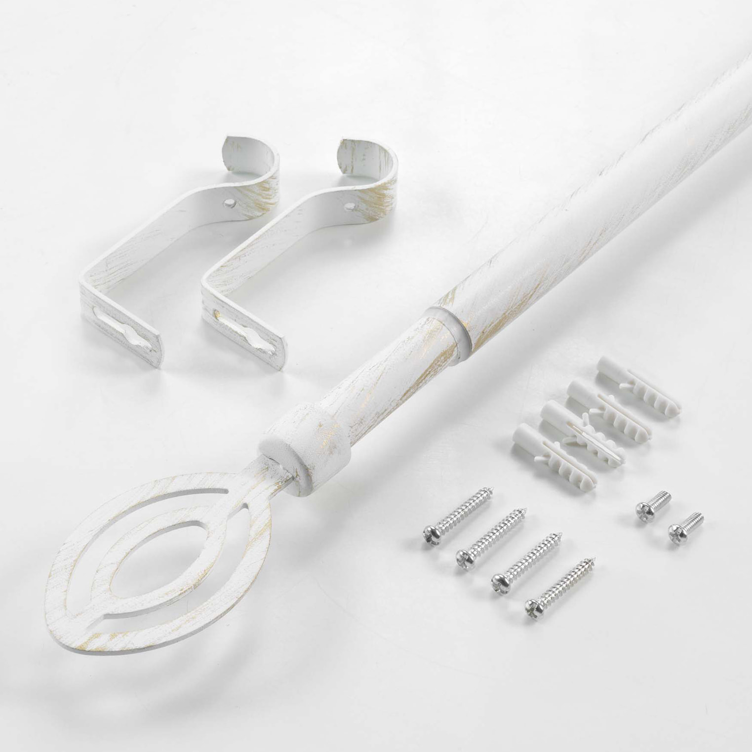 Kit de tringle extensible au style géométrique - Blanc