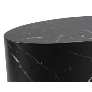 Aeryn - lot de 2 tables basses - effet marbre noir - 48 et 40 cm - Noir