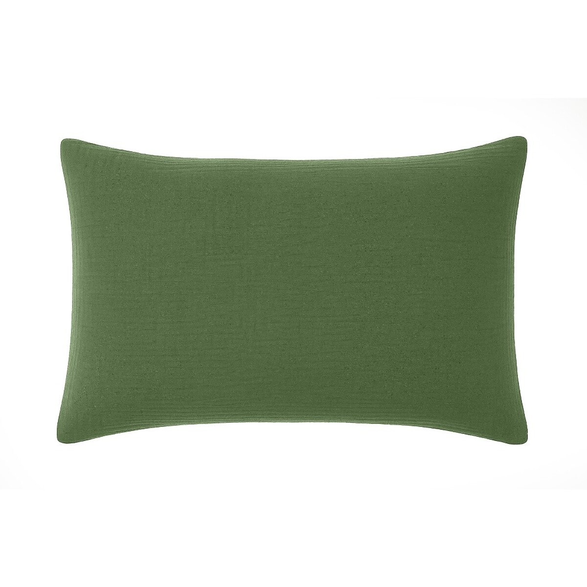 Paire de Taies d'oreiller gaze de coton lavé vert cèdre