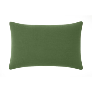 Paire de Taies d'oreiller gaze de coton lavé vert cèdre