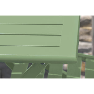 MARIUS - Table de jardin pliante en aluminium vert lagune