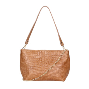 Borsa a spalla da donna - Modello Lorelei - Vera pelle croco - 33.0 x 19.0 x 10.0 cm