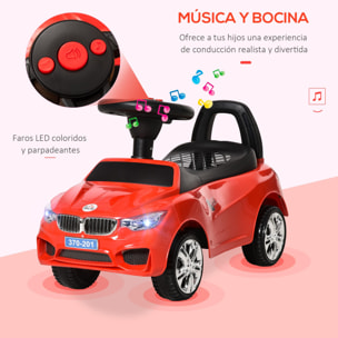 Coche Correpasillos para Niños 18-36 Meses con Faros Música 63,5x28x36 cm Rojo