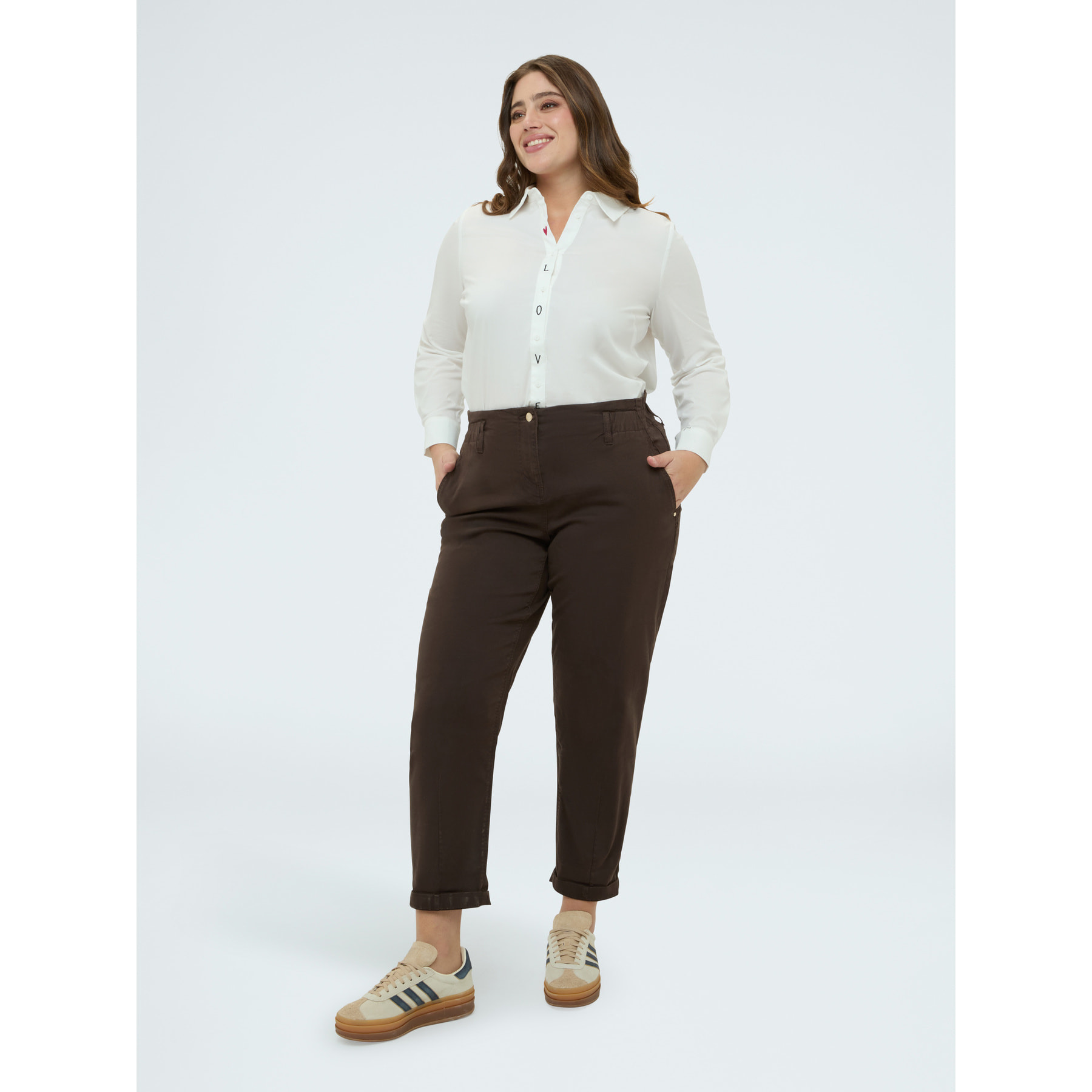 Fiorella Rubino - Pantaloni Balloon in cotone - Marrone