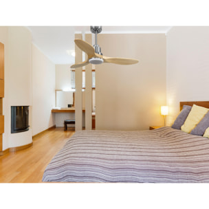 Ventilateur de plafond Réversible  Thermostat Dimmable Wifi Moteur à courant continu Toits en pente Télécommande Lumière à trois tons Hypersilence Mémoire