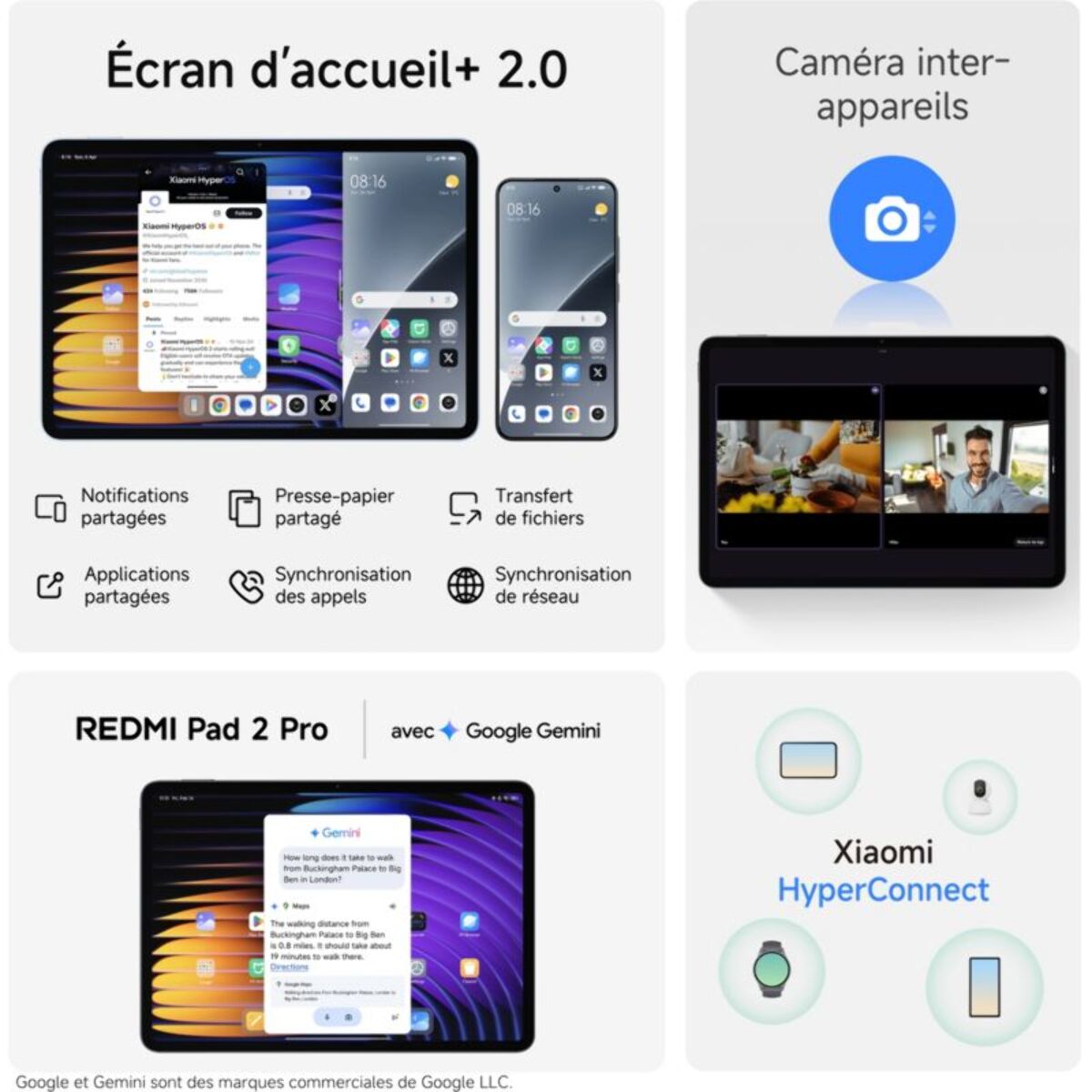 Tablette Android XIAOMI Pack Redmi Pad 2 Pro 128Go + Cover + Clavier
