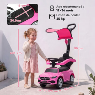 Porteur enfant évolutif Mercedes-Benz licence officielle rose