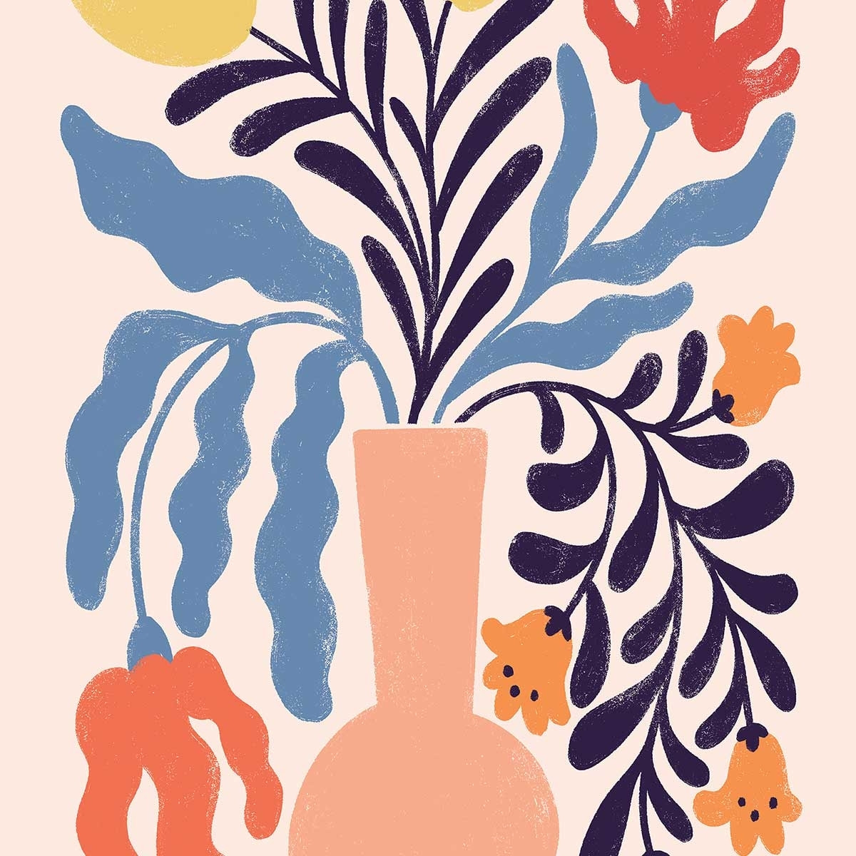 Poster julie fleurs Affiche + cadre en bois - Chêne