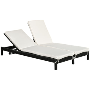 Bain de soleil transat 2 places grand confort matelas inclus