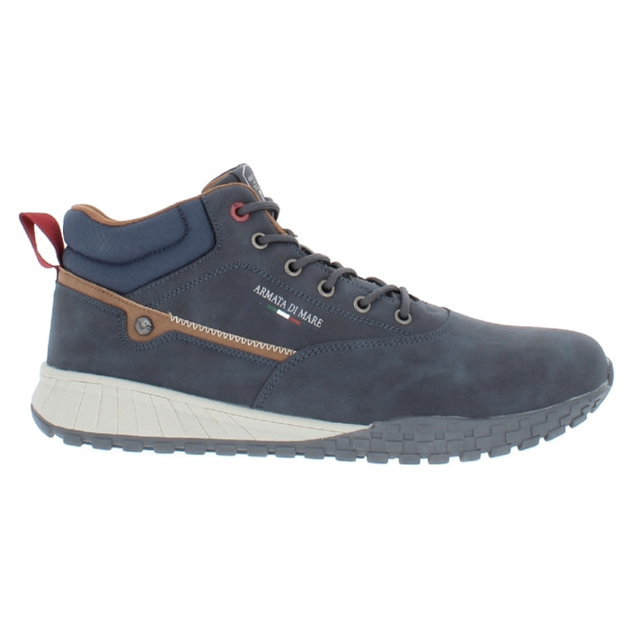 Armata di Mare Scarpe Uomo Stivaletti Hiking Ankle Boots Stringati con Soletta Rimovibile in Memory Foam AMU W23L452 Navy