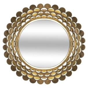 Miroir "Fleur" métal doré D91cm