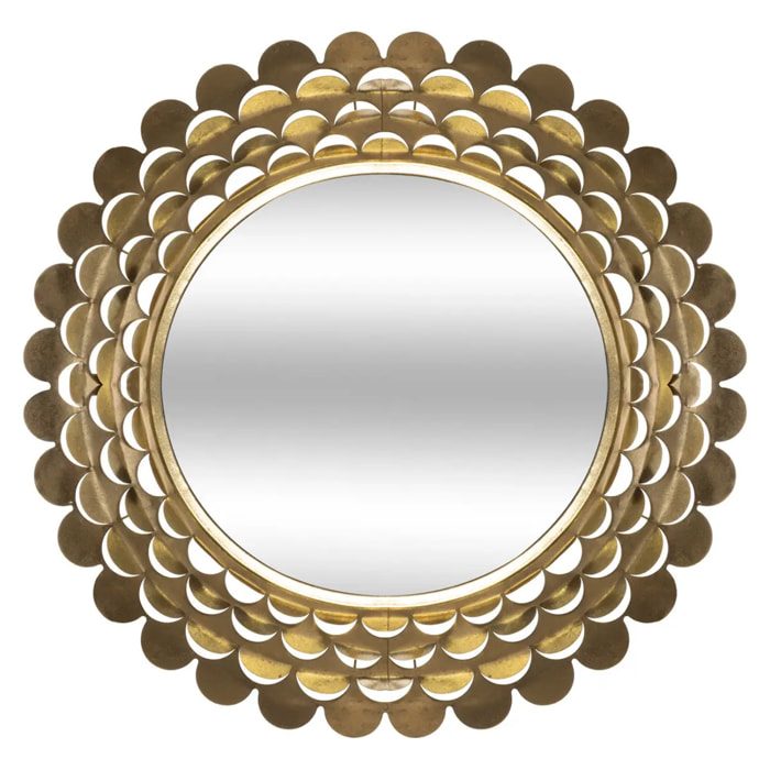 Miroir "Fleur" métal doré D91cm