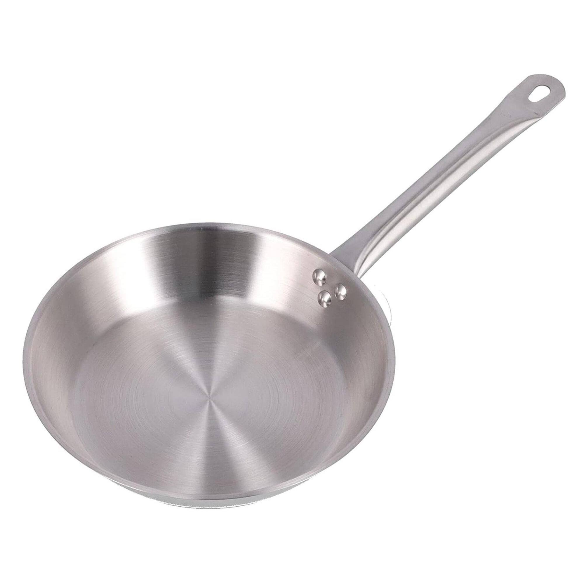 set de 8 sartenes ø20ø22ø24ø26ø28ø30ø32ø34cm en acero inoxidable, aptas para inducción y sin antiadherente