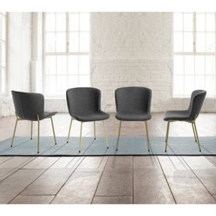 Oresteluchetta Set 4 Sedie RANN GREY GOLD