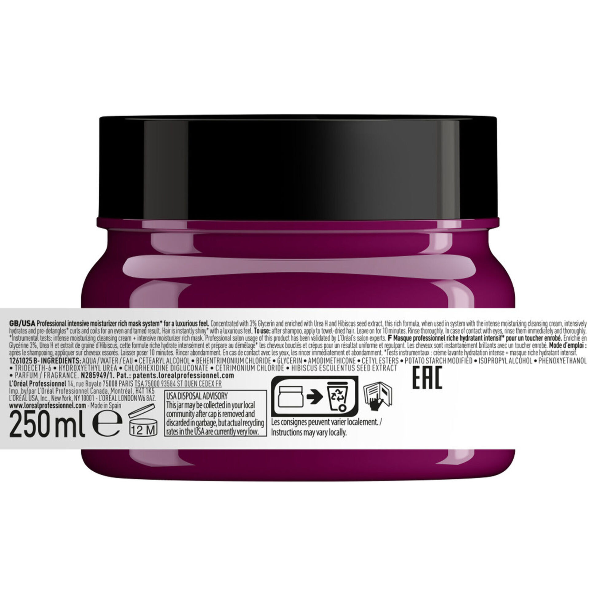 Série Expert Curl Expression - Masque Riche Hydratant Intensif - cheveux frisés à crépus 250ml