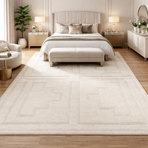 Authentique tapis Noué main en relief en laine