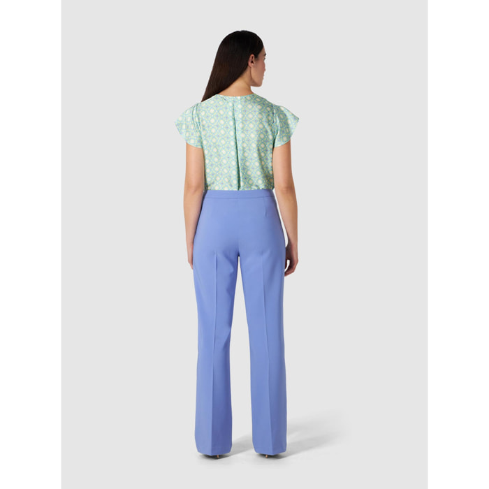 Oltre - Pantalones con pierna palazzo - Light - blue