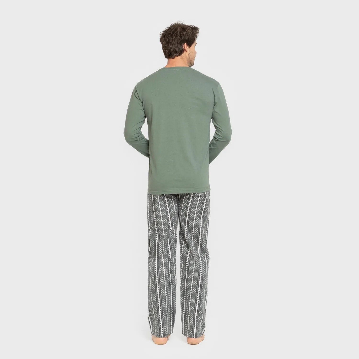Pijama hombre franela Cronos Verde