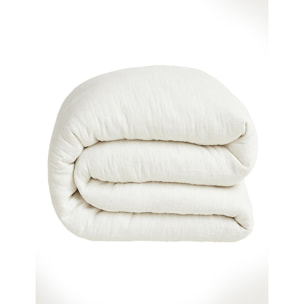 Drap housse gaze de coton lavé blanc pur