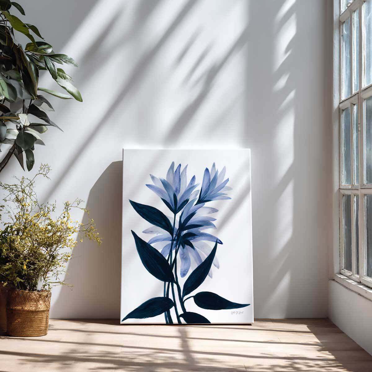 Tableau contemporain fleurs Affiche fleurs bleuets Toile imprimée