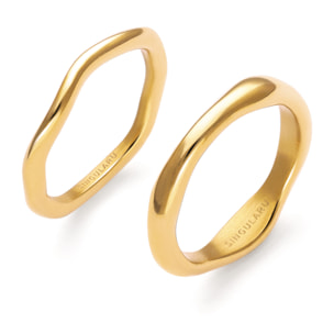 Anello Set di 2 Anelli Nea Acciao Placcato Oro