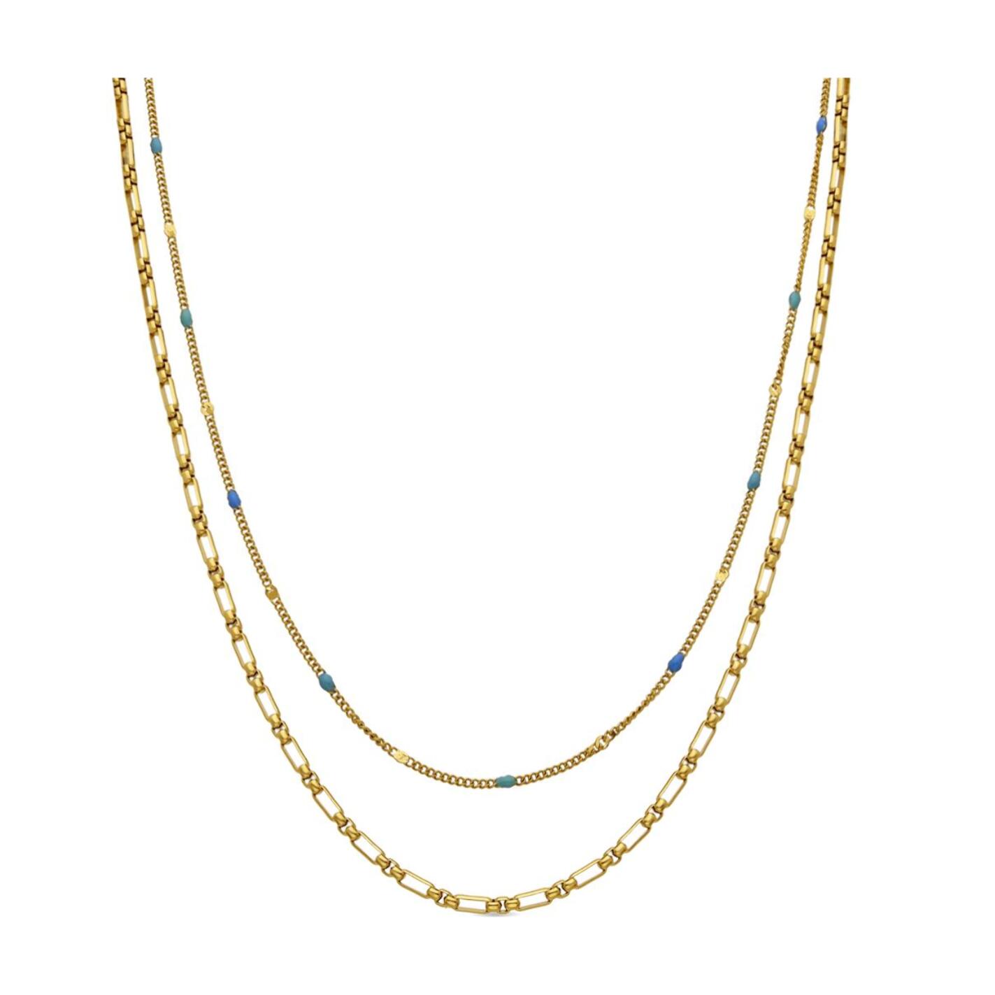 Collar con Lacado Multicolor acabado oro 18k