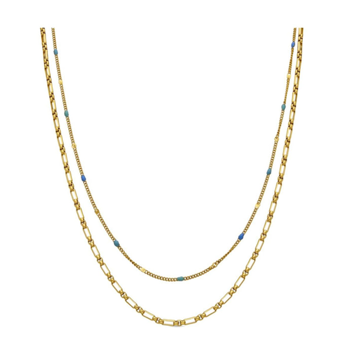 Collar con Lacado Multicolor acabado oro 18k