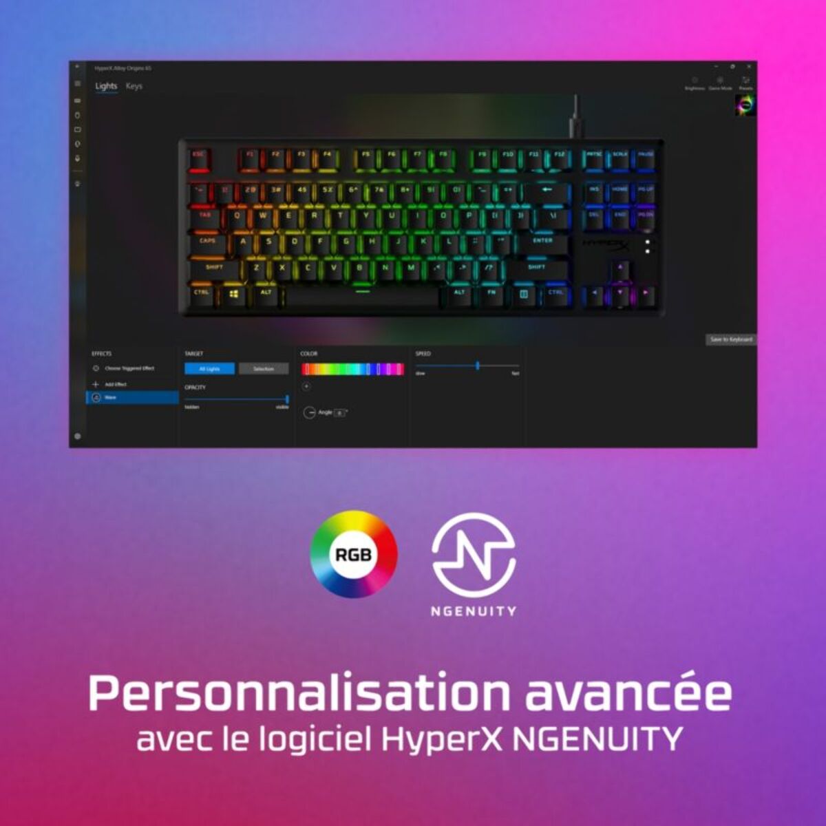 Clavier gamer HYPERX Alloy Origins Core PBT