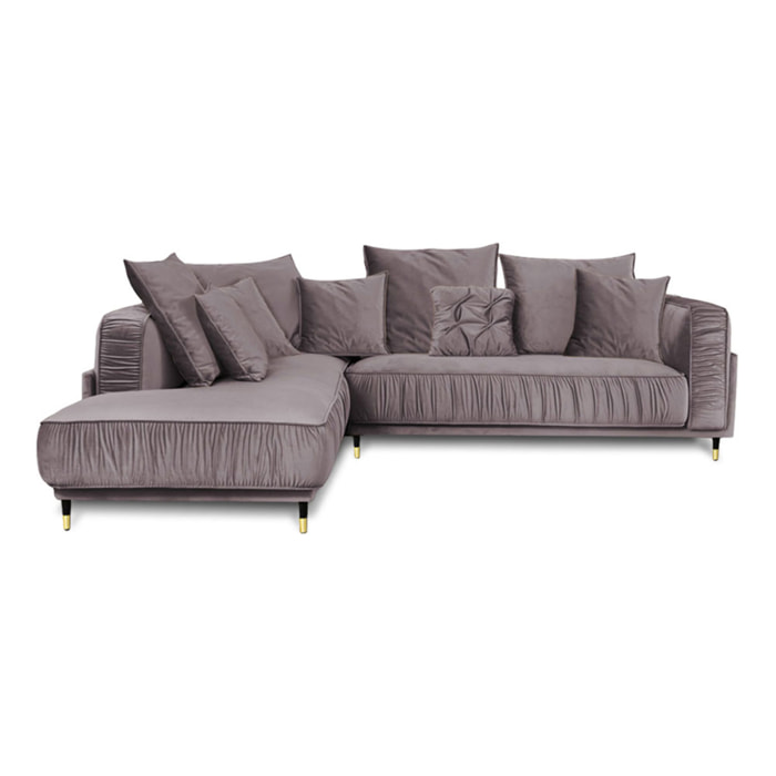 Canapé Velours Angle gauche Fiorenzo - 4 Places