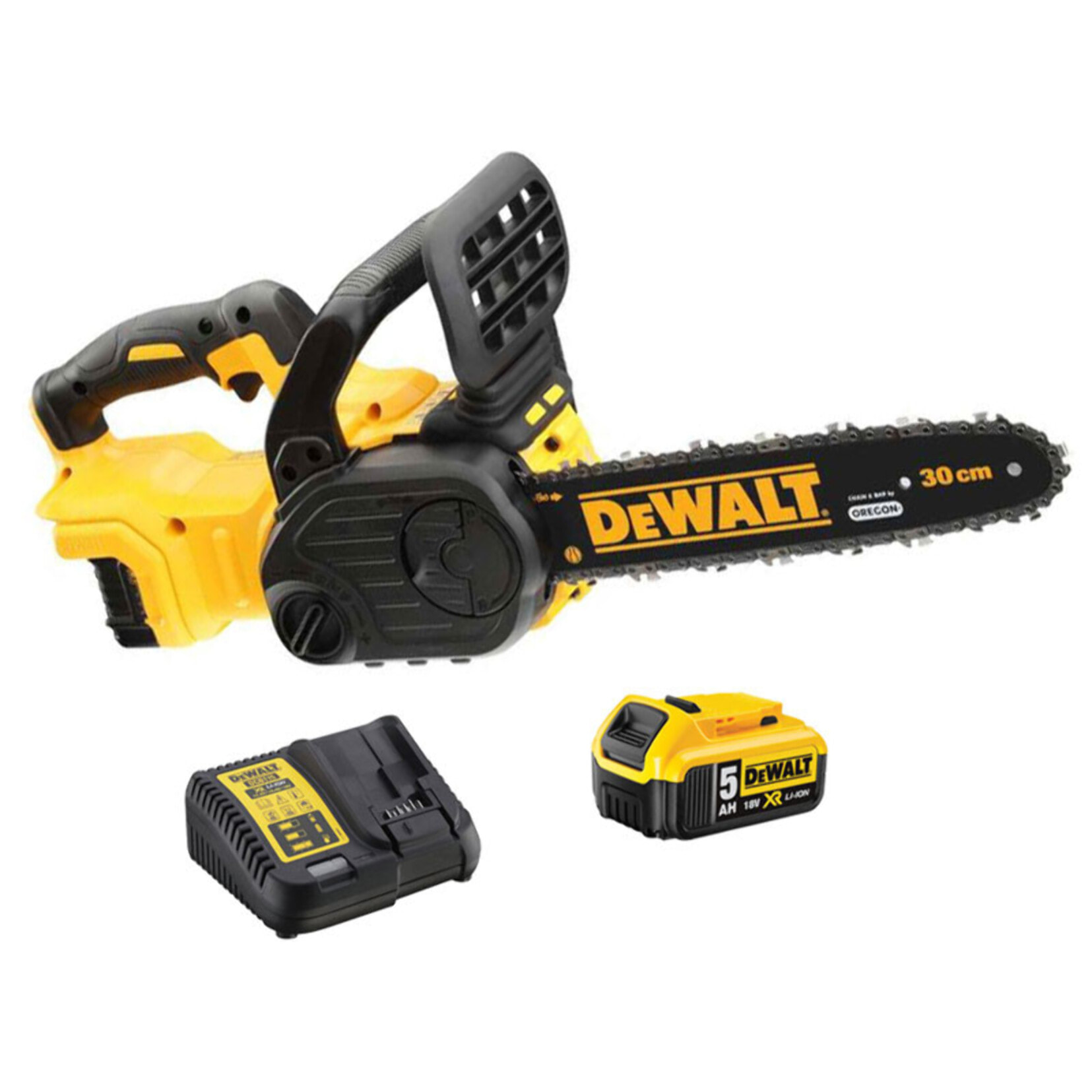 Tronçonneuse 18/54V XR guide de 30 cm - DEWALT - avec 1 batterie 18V 5.0AH - chargeur - DCM565P1