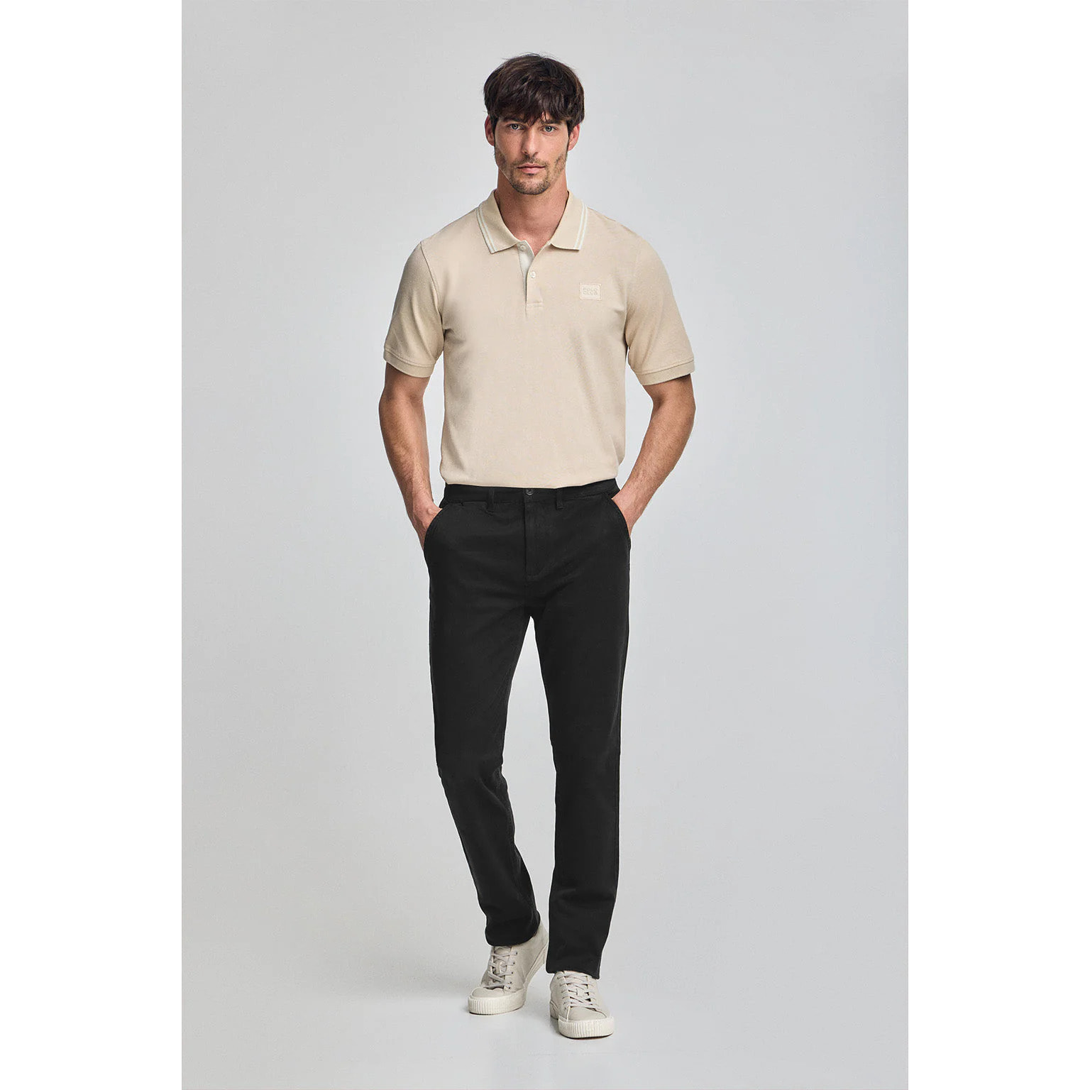 Pantaloni chino slim Moore neri